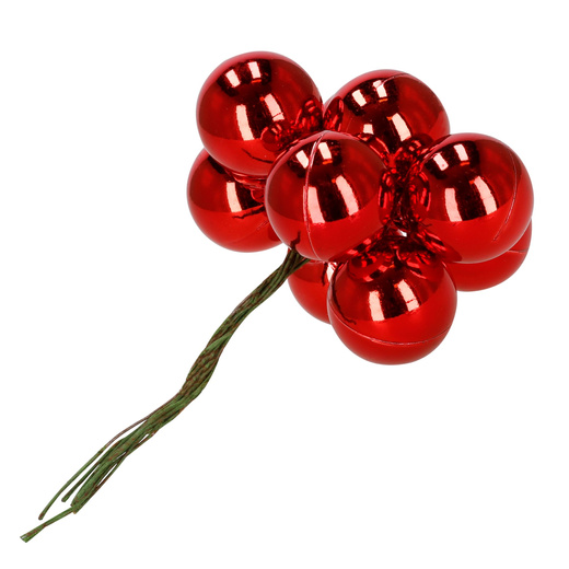 Bombki choinkowe 54 szt. zestaw ozdoby świąteczne na drucikach brokatowe matowe czerwone