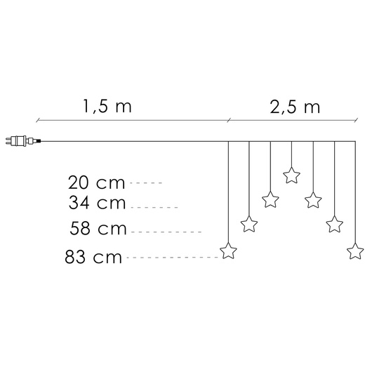 Kurtyna świetlna 70 Led gwiazdki lampki choinkowe wewnętrzne sople ciepły biały