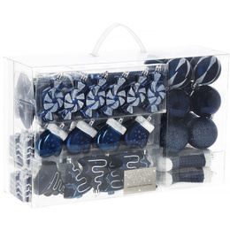 Bombki choinkowe 77 szt. granatowy zestaw choinkowy