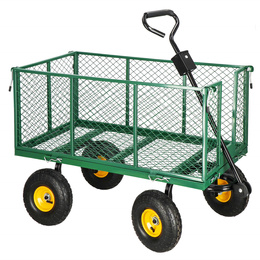 Wózek ogrodowy transportowy metalowy 400 kg zielony