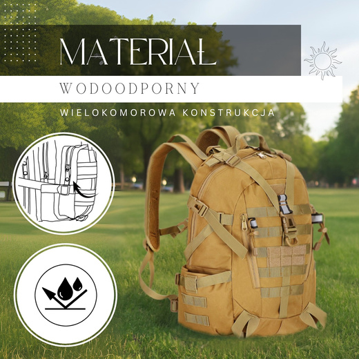 Plecak wojskowy, turystyczny na survival militarna zieleń