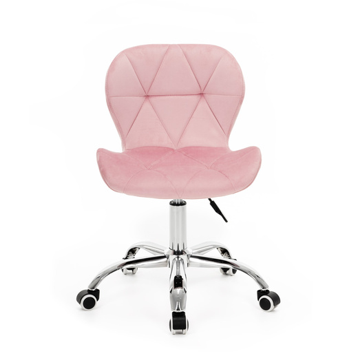 Fotel biurowy obrotowy krzesło na kółkach do nauki, pracy regulowane ergonomiczne różowe