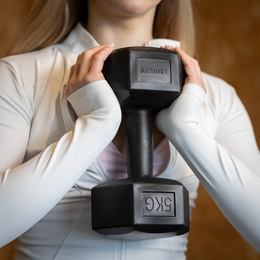 Ciężarki 2x5 kg hexagonalne do ćwiczeń fitness hantle zestaw 2 szt. czarne