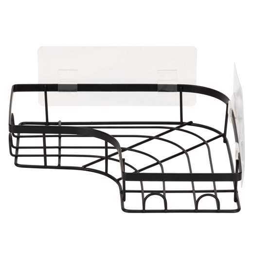 Półka łazienkowa, pod prysznic, wisząca zestaw 2 szt. narożna czarna