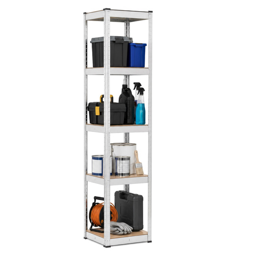 Regał magazynowy 180x40x40 cm 5-poziomowy do garażu, przechowywania 500 kg