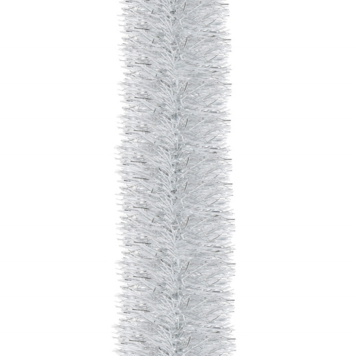 Łańcuch na choinkę 6m srebrny, girlanda choinkowa, średnica 7cm