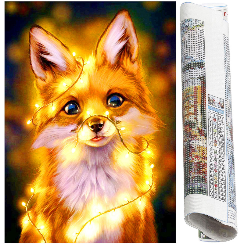 Haft diamentowy lisek mozaika diamentowa 40x30 cm