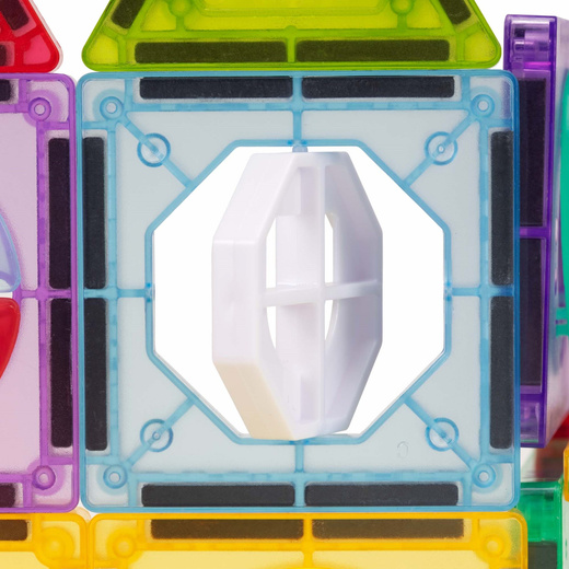 Klocki magnetyczne, konstrukcyjne zestaw 66 szt. tunel kulkowy, kulki LED