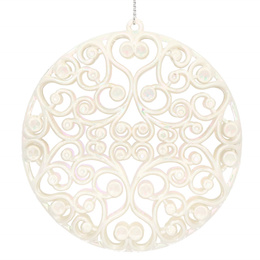 Zawieszka choinkowa kremowa okrągła dekoracja na choinkę 9 cm