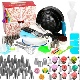 Zestaw cukierniczy 345 el. do dekoracji, akcesoria do ciast i babeczek