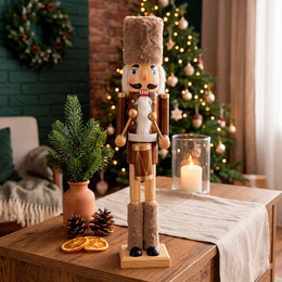 Dziadek do orzechów 38 cm drewniany żołnierzyk figurka świąteczna ozdoba choinkowa
