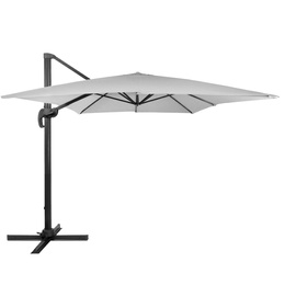 Parasol ogrodowy XXL na wysięgniku 500 cm z pokrowcem na balkon, taras jasnoszary