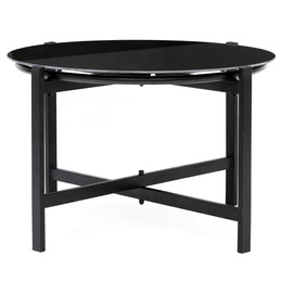 Meble ogrodowe, zestaw dla 4 osób sofa, krzesła, stolik metalowe, czarne