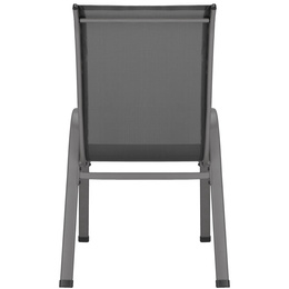 Krzesła ogrodowe 4 szt. metalowe wys. 92 cm na taras balkon 120 kg ciemnoszare
