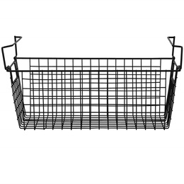 Kosz metalowy do przechowywania 41x17x15 cm prostokątny czarny