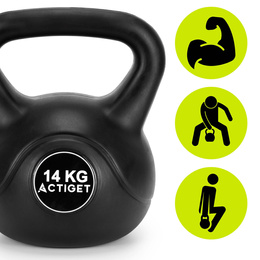 Kettlebell 14 kg odważnik, hantla do ćwiczeń ABS kula do treningu siłowego, czarny