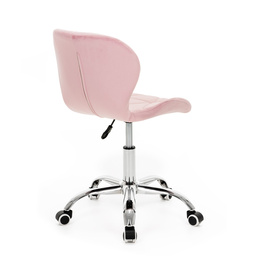 Fotel biurowy obrotowy krzesło na kółkach do nauki, pracy regulowane ergonomiczne różowe