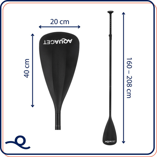 Wiosło do deski SUP kajakowe regulowane 3-częściowe składane 160 – 208 cm do pontonu