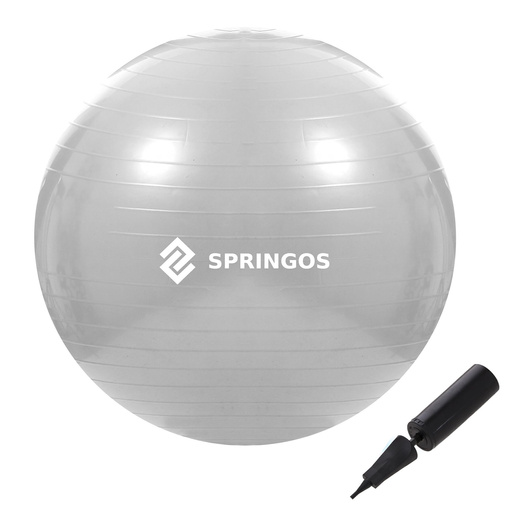 Piłka fitness gimnastyczna do ćwiczeń 75 cm szara z pompką