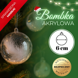 Bombka akrylowa 6cm kula plastikowa decoupage