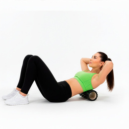 Wałek do masażu, średnio twardy, roller z wypustkami, czarny