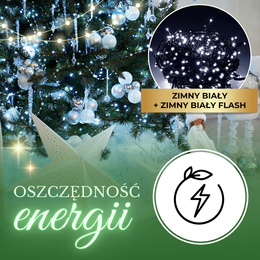 Lampki choinkowe 200 Led biały zimny 15,5 m oświetlenie świąteczne