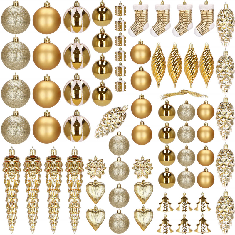 Bombki choinkowe 72 szt. ozdoby świąteczne złoty