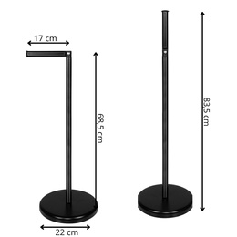 Uchwyt na papier toaletowy, stojak metalowy, czarny