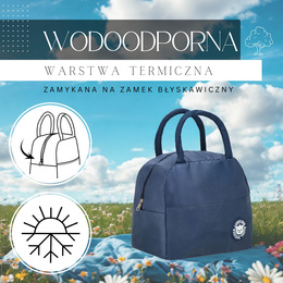 Torba termiczna na jedzenie 5L na biwak, piknik, plażę granatowa