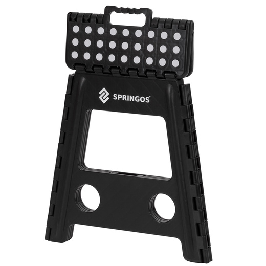 Stołek składany 39 cm schodek pomocniczy 150 kg podest antypoślizgowy, czarny