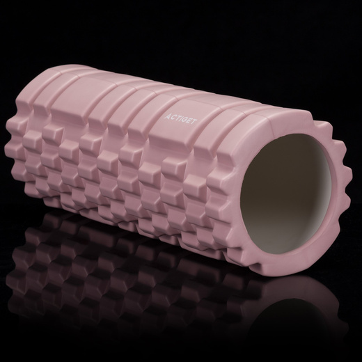 Wałek do masażu, średnio twardy, roller z wypustkami, różowy