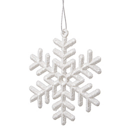 Zawieszki choinkowe białe śnieżynki na choinkę 8,5 cm 3 szt.