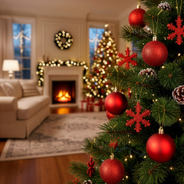 Bombki choinkowe 40 szt. zestaw dekoracji świątecznych, nietłukące, czerwone