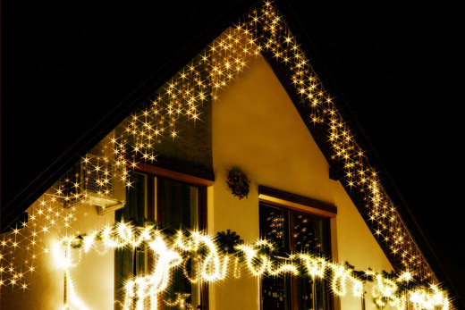 Kurtyna świetlna 500 led girlanda, lampki wewnętrzno-zewnętrzne 22,5 m sople biały ciepły + flash