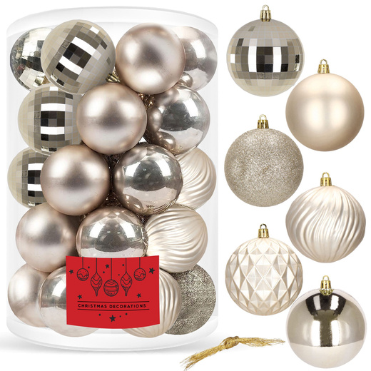 Bombki choinkowe 30 szt. złoty 8cm zestaw choinkowy