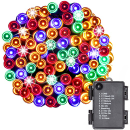 Lampki choinkowe 50 Led na baterie IP44 multikolor z programatorem