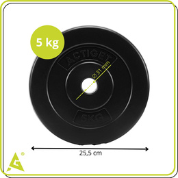 Obciążenie bitumiczne 5 kg 2 szt. talerze kompozytowe 31 mm krążki do sztangi hantli