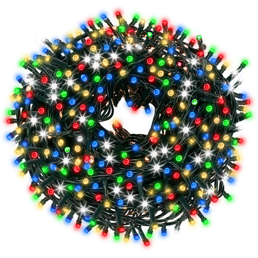 Lampki choinkowe 500 led multikolor + niebieski flash 27,5 m oświetlenie świąteczne IP44