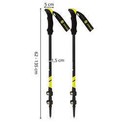 Kije trekkingowe z regulacją długości, składane kijki do chodzenia, nordic walking z trzema nakładkami