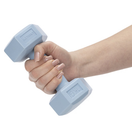 Ciężarki 2x1kg hexagonalne do ćwiczeń fitness hantle zestaw 2 szt. jasno niebieskie