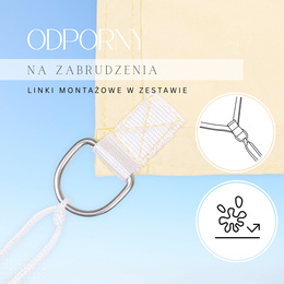 Żagiel przeciwsłoneczny, ogrodowy 3x3 m cieniujący kwadratowy, kremowy
