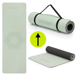 Mata do jogi, ćwiczeń fitness 183x61 cm antypoślizgowa, materac do stretchingu miętowy