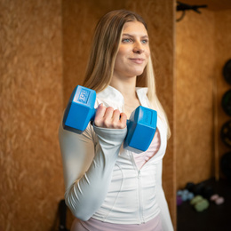 Ciężarki 2x2,5kg hexagonalne do ćwiczeń fitness hantle zestaw 2 szt. niebieskie