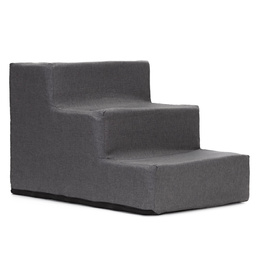 Schodki dla psa 30 cm podest, rampa 3 stopniowa, ciemnoszara