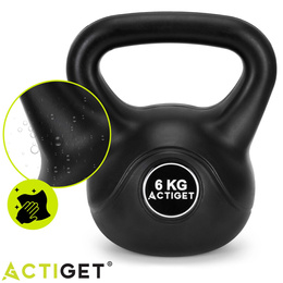 Kettlebell 6 kg odważnik, hantla do ćwiczeń ABS kula do treningu siłowego, czarny