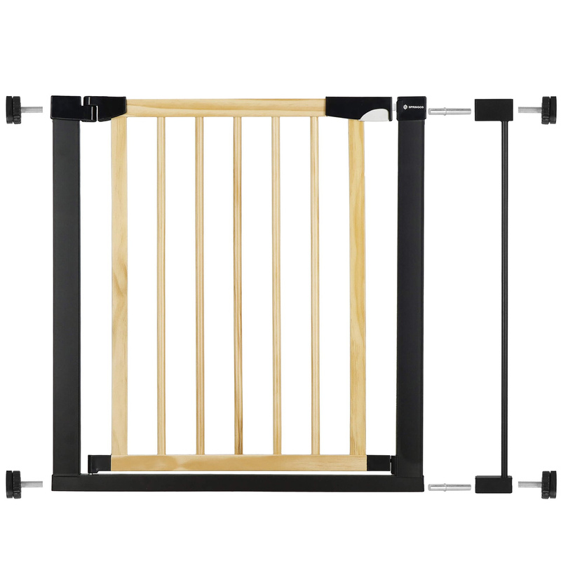 Bramka zabezpieczająca schody 75-89 cm bramka rozporowa brązowo-czarna