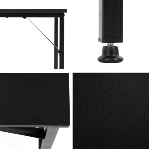 Biurko komputerowe nowoczesne 100x50x76 cm stolik loft industralny czarny