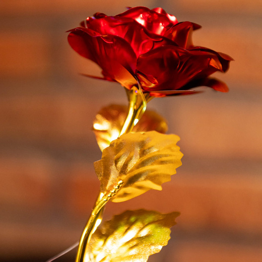 Wieczna róża 25 cm świecąca ozdoba LED prezent kwiat czerwony