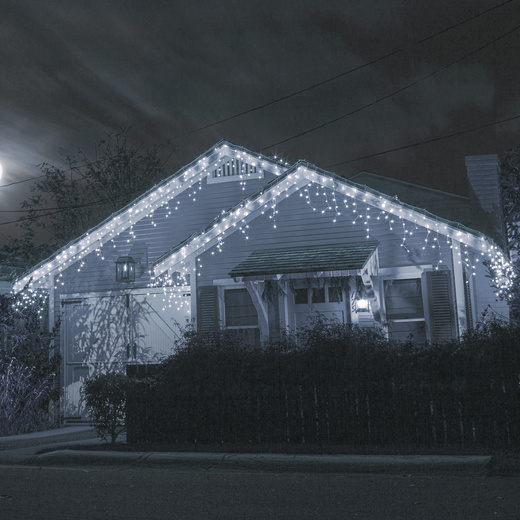 Kurtyna świetlna z pilotem 14,5 m  girlanda 300 led lampki wewnętrzno-zewnętrzne sople zimny biały