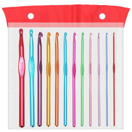 Zestaw do szydełkowania 12 szt. i etui szydełka z aluminium kolorowe
